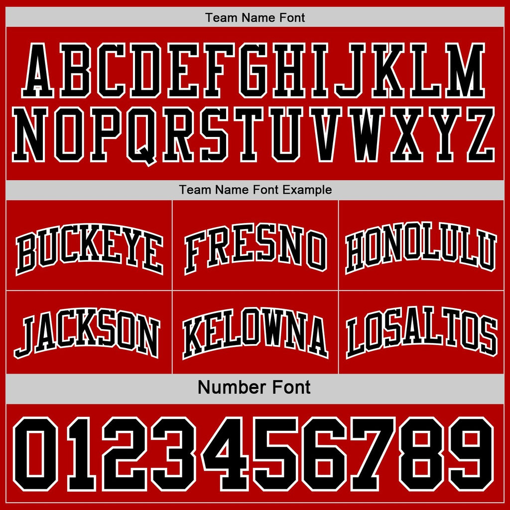 Custom Reversible Black Red-White Double Side Sublimation Basketball Set Jersey photo 7