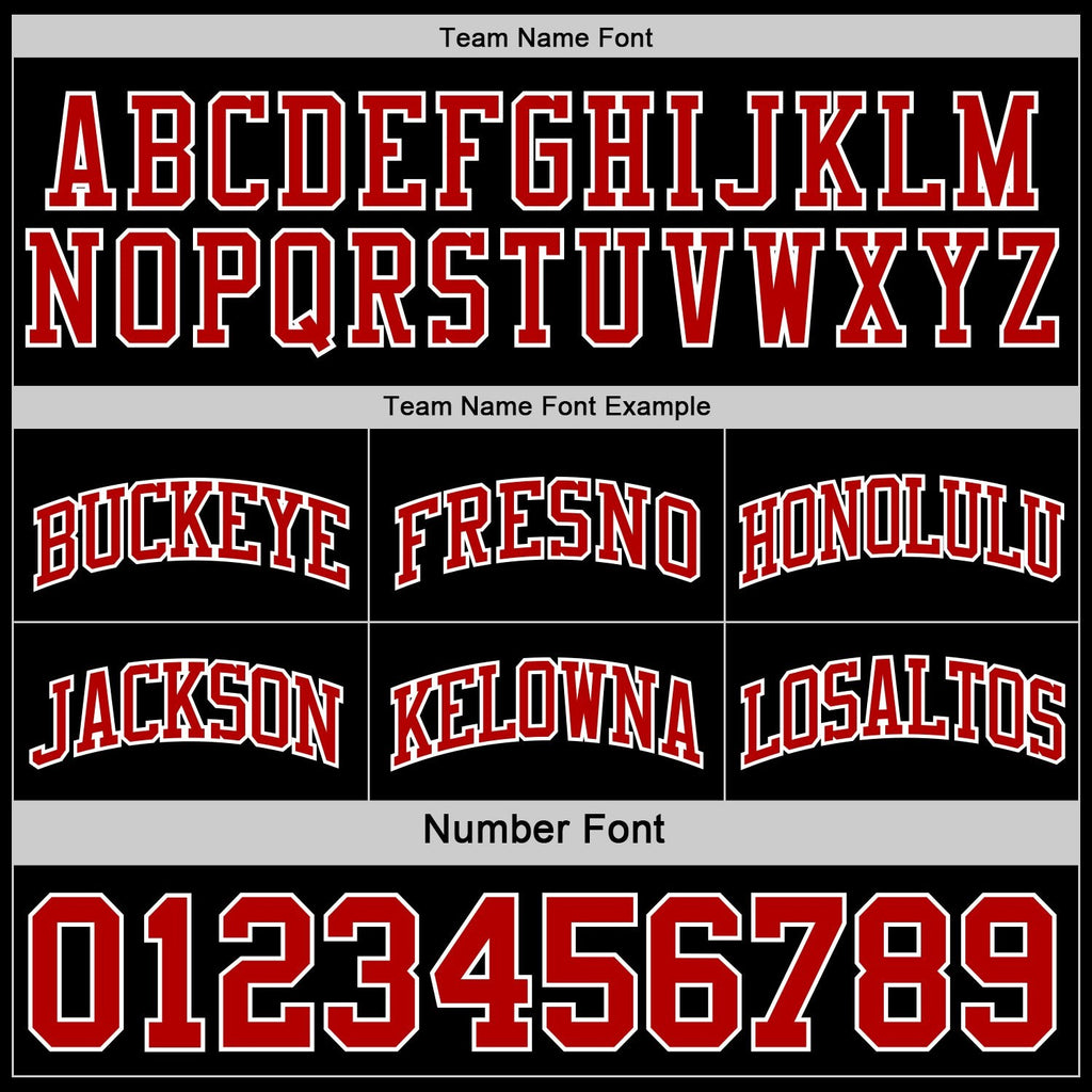 Custom Reversible Black Red-White Double Side Sublimation Basketball Set Jersey photo 6
