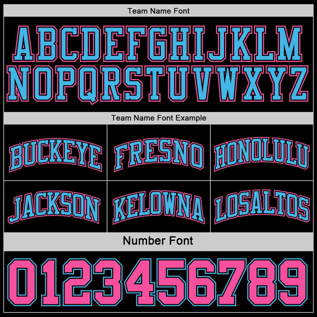 Custom Reversible Black Pink-Sky Blue Double Side Sublimation Basketball Set Jersey photo 6