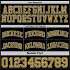Custom Reversible Black Old Gold-White Double Side Sublimation Basketball Set Jersey photo 6