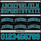 Custom Reversible Black Teal-White Double Side Sublimation Basketball Set Jersey photo 6