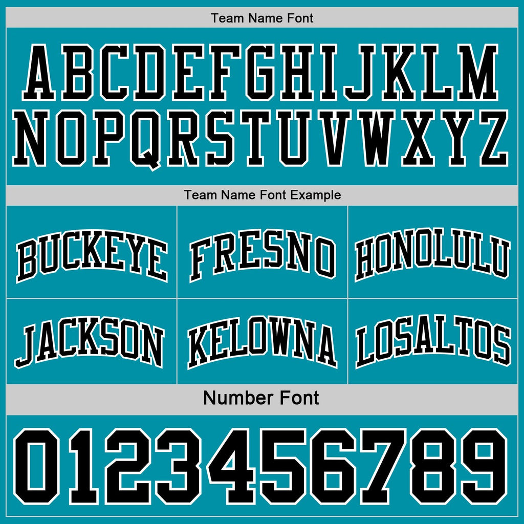 Custom Reversible Black Teal-White Double Side Sublimation Basketball Set Jersey photo 7