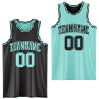 Custom Reversible Black Ice Blue Double Side Sublimation Basketball Set Jersey photo 1