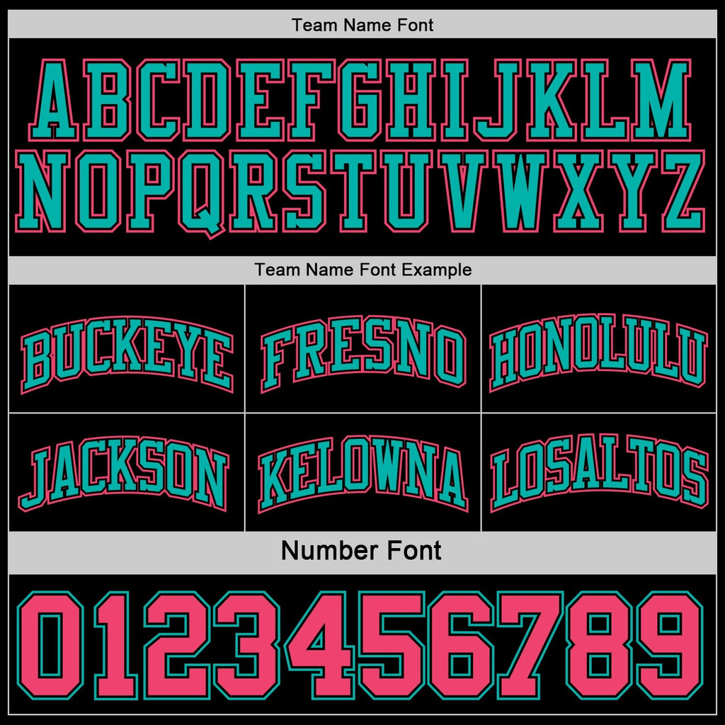 Custom Reversible Black Neon Pink-Aqua Double Side Sublimation Basketball Set Jersey photo 5