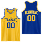 Custom Royal Gold-White Reversible Double Side Sublimation Basketball Set Jersey