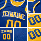 Custom Royal Gold-White Reversible Double Side Sublimation Basketball Set Jersey detail