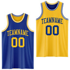 Custom Royal Gold-White Reversible Double Side Sublimation Basketball Set Jersey photo 1