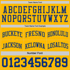 Custom Royal Gold-White Reversible Double Side Sublimation Basketball Set Jersey photo 7