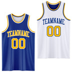 Custom Royal Gold-White Reversible Double Side Sublimation Basketball Set Jersey