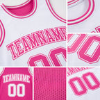 Custom Pink White Reversible Double Side Sublimation Basketball Set Jersey detail