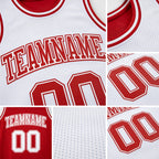 Custom Red White Reversible Double Side Sublimation Basketball Set Jersey detail