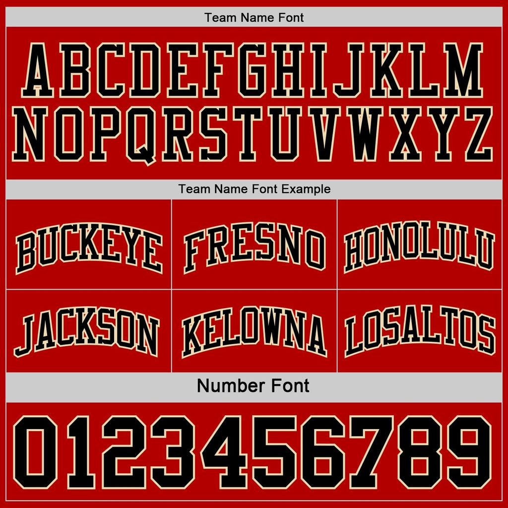 Custom Red Black-Cream Reversible Double Side Sublimation Basketball Set Jersey photo 6