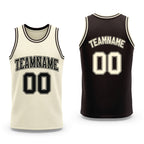 Custom Reversible Brown Cream Double Side Sublimation Basketball Set Jersey