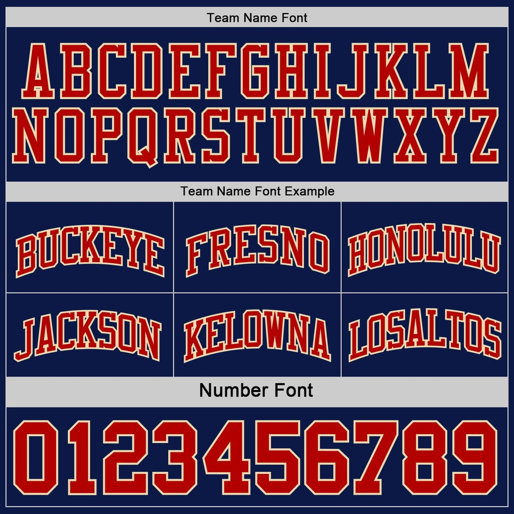Custom Reversible Navy Red-Cream Double Side Sublimation Basketball Set Jersey photo 5
