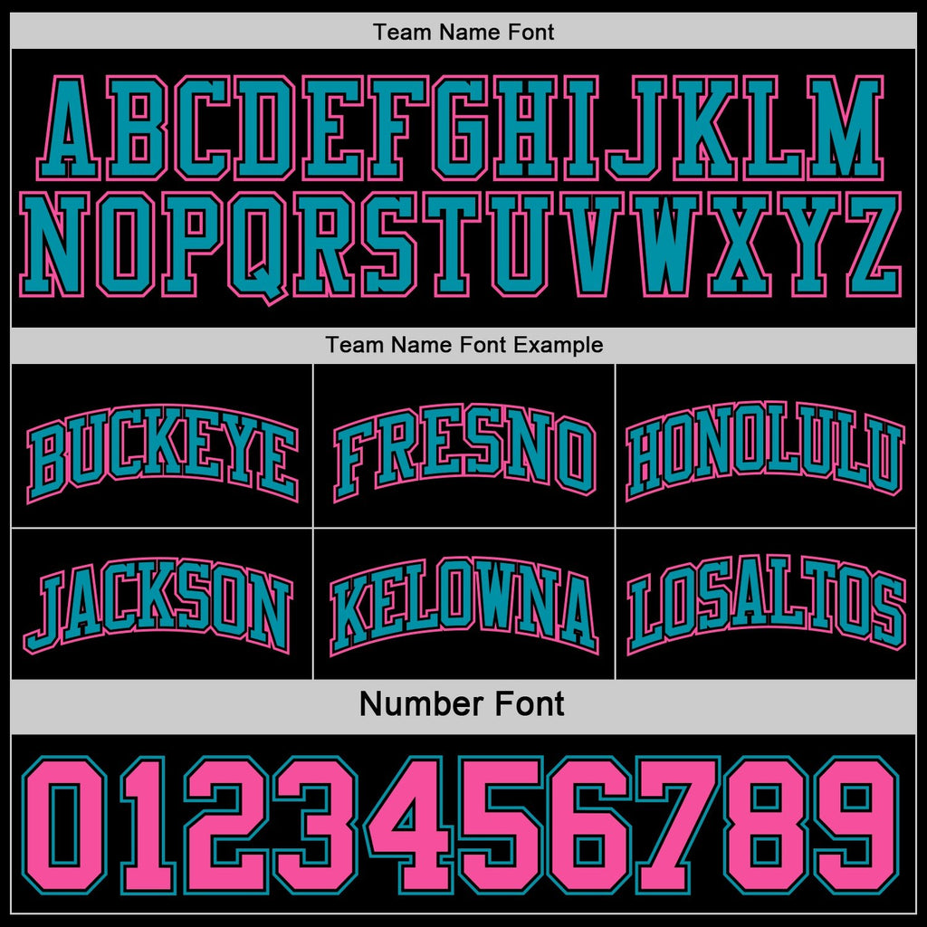 Custom Reversible Black Pink-Teal Double Side Sublimation Basketball Set Jersey photo 6