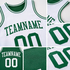 Custom Reversible Kelly Green White Double Side Sublimation Basketball Set Jersey detail