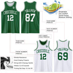 Custom Reversible Kelly Green White Double Side Sublimation Basketball Set Jersey photo 5