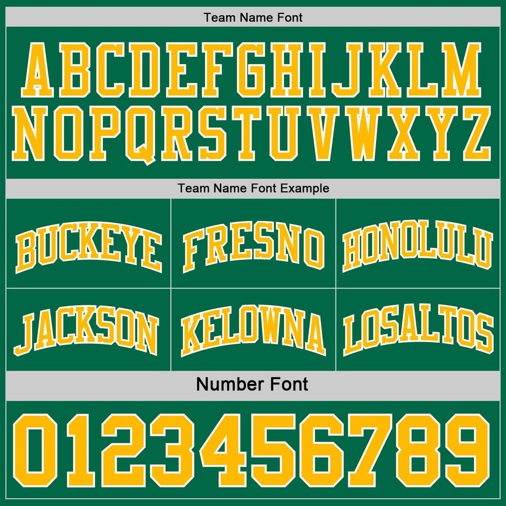 Custom Reversible Kelly Green Gold-White Double Side Sublimation Basketball Set Jersey photo 6