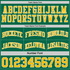 Custom Reversible Kelly Green Gold-White Double Side Sublimation Basketball Set Jersey photo 6