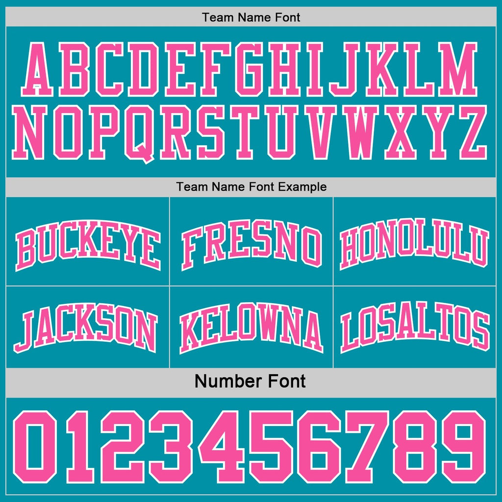 Custom Reversible Teal Pink-White Double Side Sublimation Basketball Set Jersey photo 6