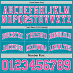 Custom Reversible Teal Pink-White Double Side Sublimation Basketball Set Jersey photo 6