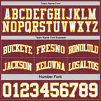 Custom Reversible Burgundy White-Gold Double Side Sublimation Basketball Set Jersey photo 5