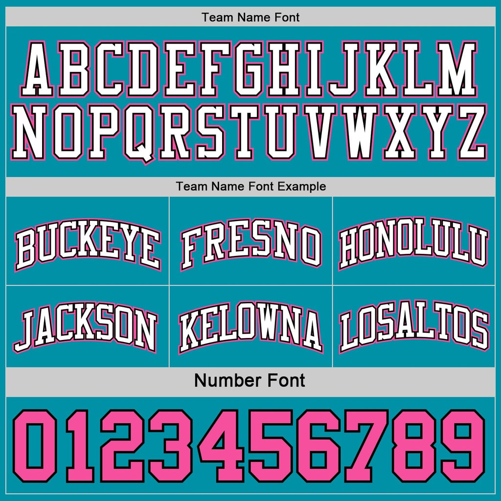 Custom Reversible Pink Black-Teal Double Side Sublimation Basketball Set Jersey photo 6