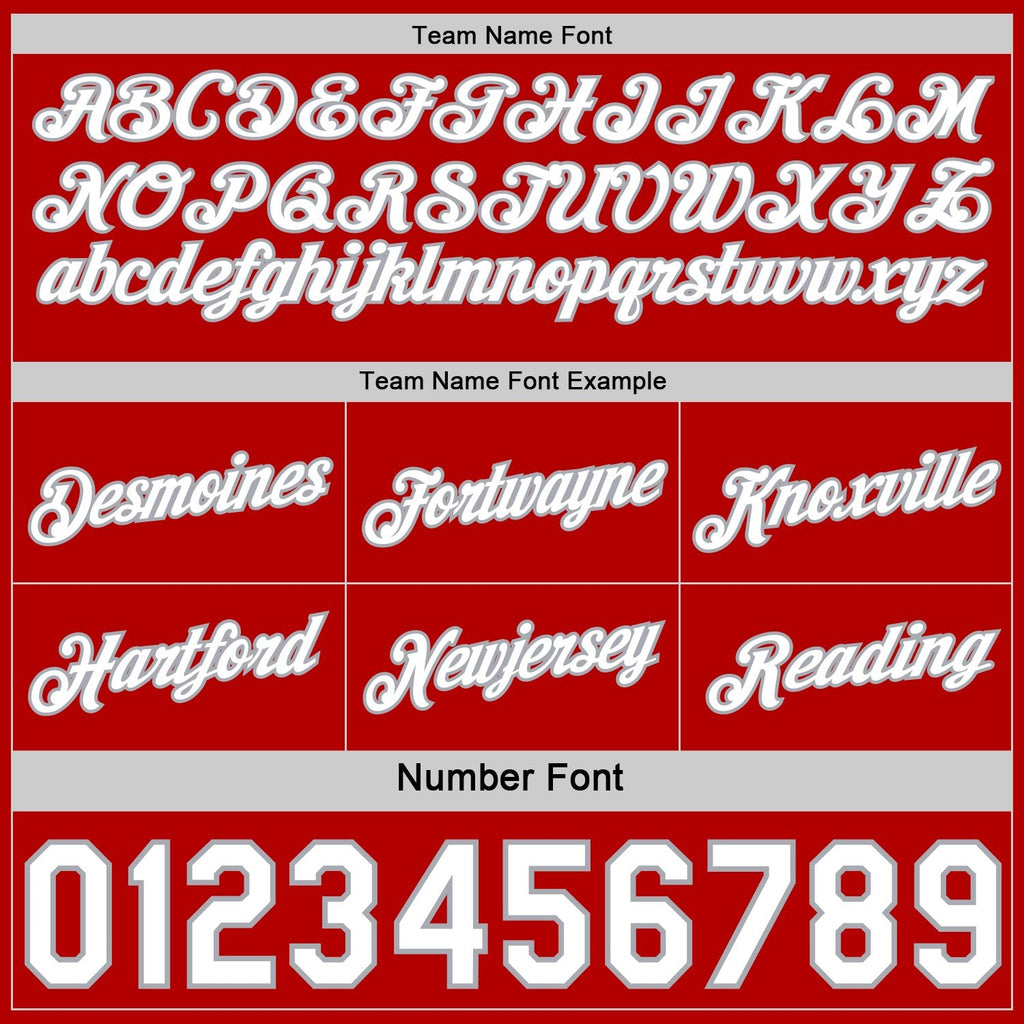 Custom Reversible Red White-Gray Double Side Star Sublimation Basketball Set Jersey photo 5