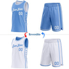 Custom Reversible Lakes Blue White Double Side Star Sublimation Basketball Set Jersey photo 1