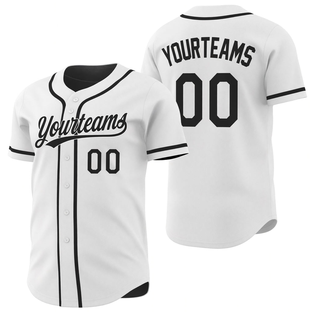 Custom Black-White Reversible Button-Down Baseball Jersey
