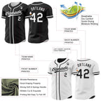 Custom Black-White Reversible Button-Down Baseball Jersey photo 3