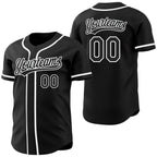 Custom Black-White Reversible Button-Down Baseball Jersey