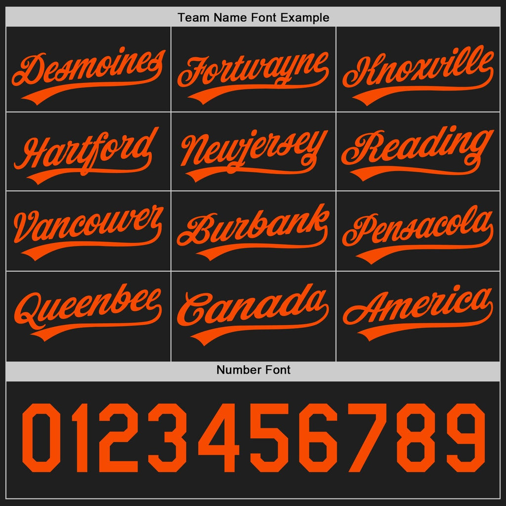 Custom Black-Orange Reversible Button-Down Baseball Jersey photo 4