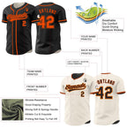 Custom Black-Orange Reversible Button-Down Baseball Jersey photo 3