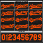 Custom Black-Orange Reversible Button-Down Baseball Jersey photo 4