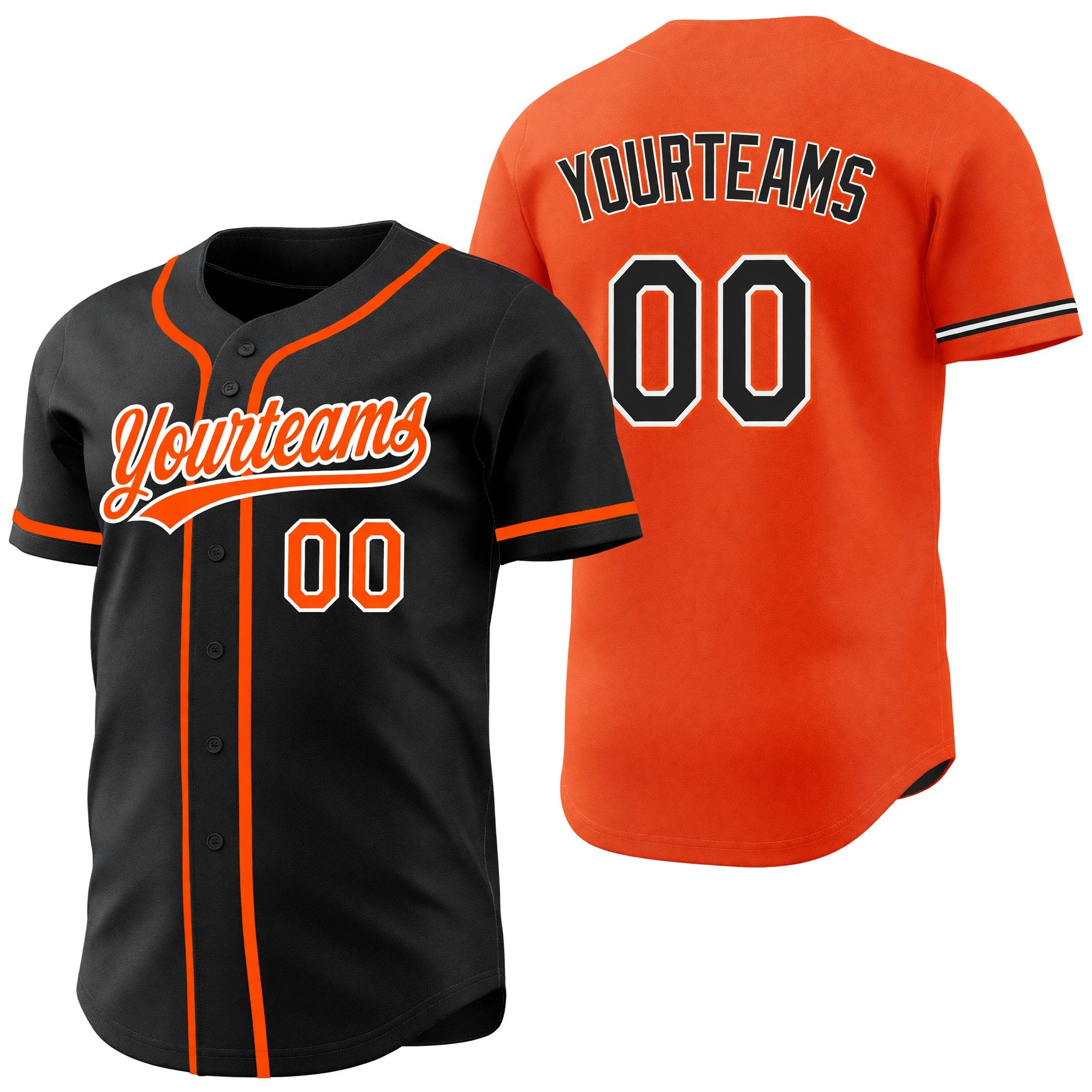 Custom Black Cream Reversible Button-Down Baseball Jersey