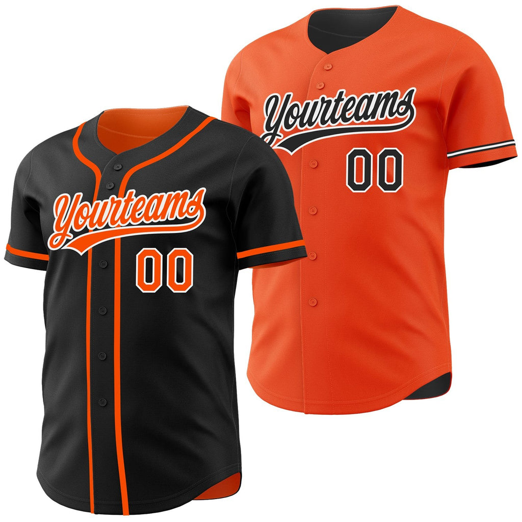 Custom Black Cream Reversible Button-Down Baseball Jersey photo 1