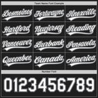 Custom Black White Black Pinstripe Reversible Button-Down Baseball Jersey photo 4