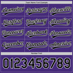 Custom Black Purple-White Reversible Button-Down Baseball Jersey photo 5