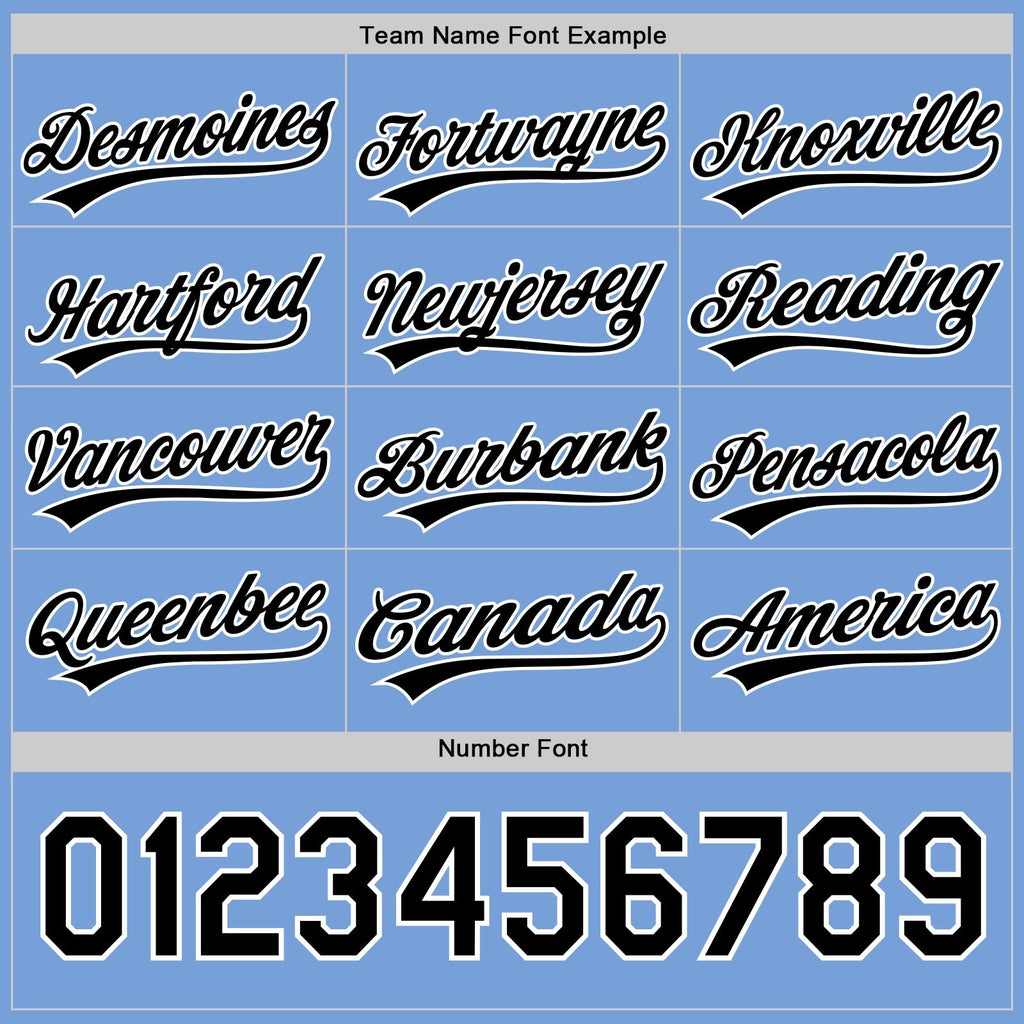 Custom Black White-Light Blue Reversible Button-Down Baseball Jersey photo 5