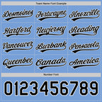 Custom Black White-Light Blue Reversible Button-Down Baseball Jersey photo 5