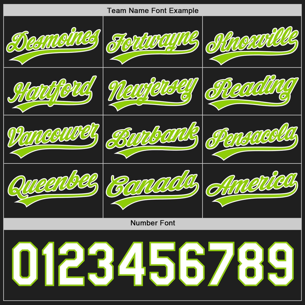 Custom Black Neon Green-White Reversible Button-Down Baseball Jersey photo 4