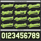 Custom Black Neon Green-White Reversible Button-Down Baseball Jersey photo 4