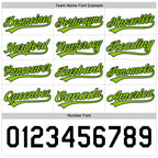 Custom Black Neon Green-White Reversible Button-Down Baseball Jersey photo 5