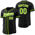Custom Black Neon Green-White Reversible Button-Down Baseball Jersey