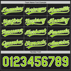 Custom Black Neon Green-White Reversible Button-Down Baseball Jersey photo 4