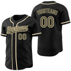 Custom Black Olive-Cream Reversible Button-Down Baseball Jersey