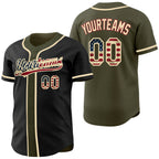 Custom Black Olive Reversible Button-Down Baseball Jersey