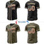 Custom Black Olive Reversible Button-Down Baseball Jersey photo 2