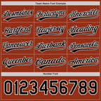 Custom Black Texas Orange-White Reversible Button-Down Baseball Jersey photo 5